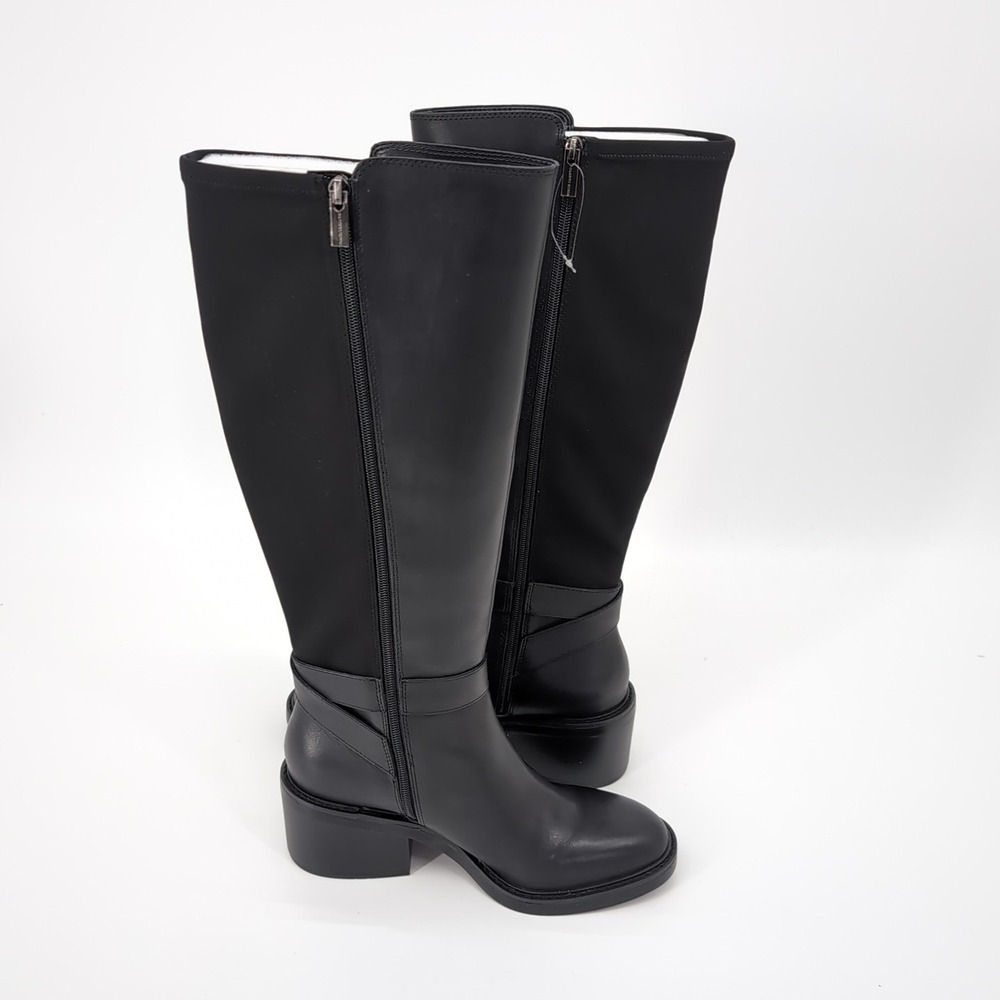 Vince Camuto Vianah2 Leather Suede Wide Calf Shaft Tall Boots Black Women's 9M - Picture 4 of 8